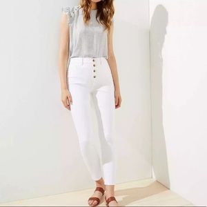 Loft High Waist Skinny button up Jeans
